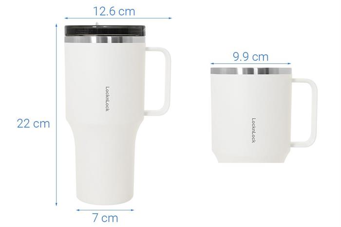 Bình giữ nhiệt Inox 820 ml Metro King Tumbler Lock&Lock LHC4326IVY Màu Trắng