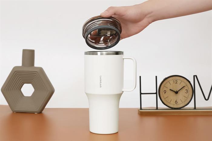 Bình giữ nhiệt Inox 820 ml Metro King Tumbler Lock&Lock LHC4326IVY Màu Trắng