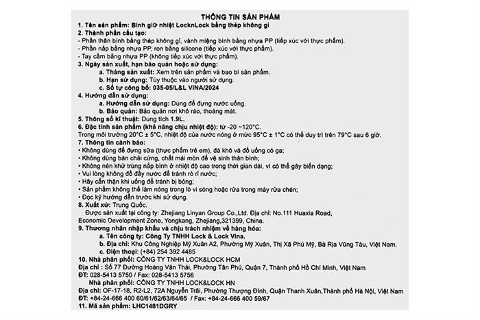 Bình giữ nhiệt Inox 1900 ml Simple Coffee Pot Lock&Lock LHC1481DGRY Màu Xám