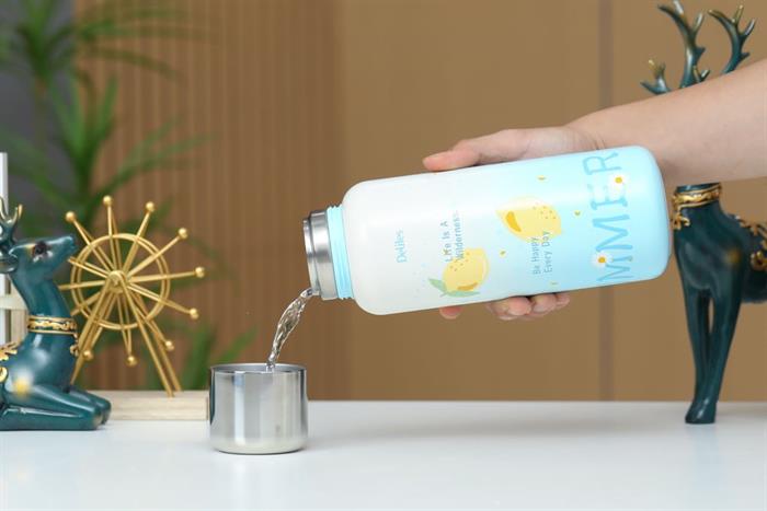 Bình giữ nhiệt Inox 800ml Delites LTP-80PZ2 Màu Trắng - Xanh