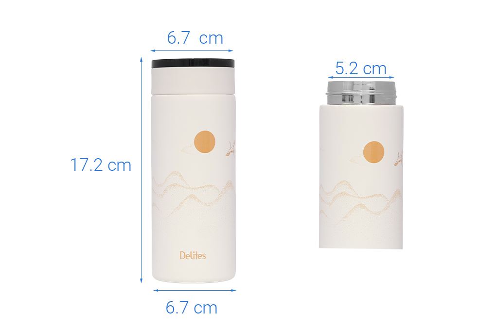 Bình giữ nhiệt Inox 370 ml Delites XB-24110A Màu Trắng