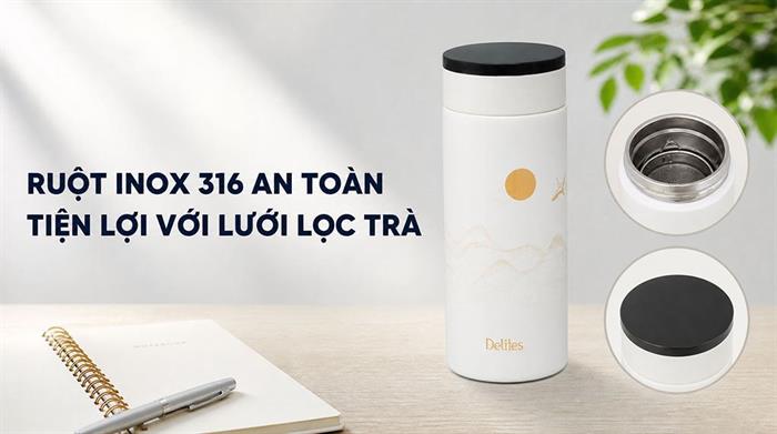 Bình giữ nhiệt Inox 370 ml Delites XB-24110A Màu Trắng