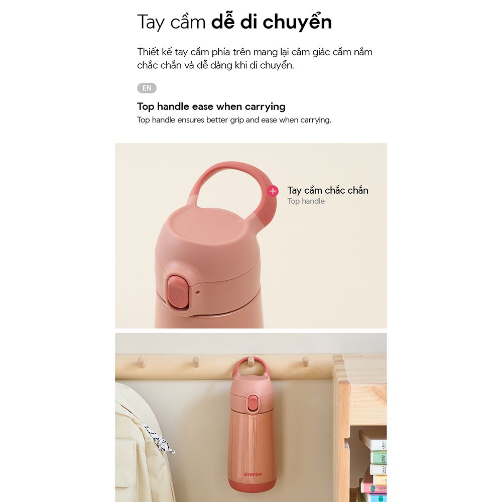 Bình giữ nhiệt inox 380 ml LocknLock LHC918PIK Màu Hồng