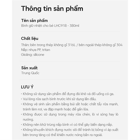 Bình giữ nhiệt inox 380 ml LocknLock LHC918PIK Màu Hồng