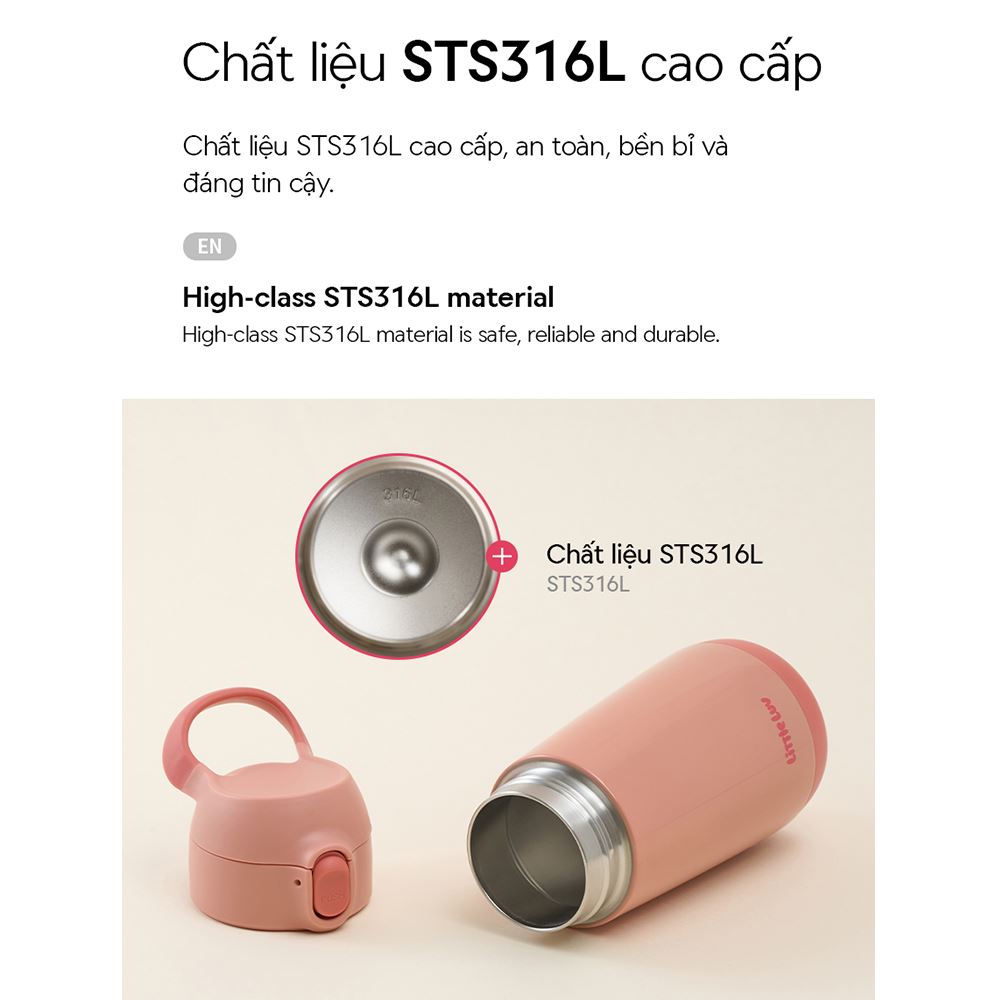 Bình giữ nhiệt inox 380 ml LocknLock LHC918PIK Màu Hồng