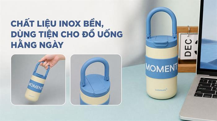 Bình giữ nhiệt inox 420 ml Lock&Lock LHC4435LYEL Màu Vàng