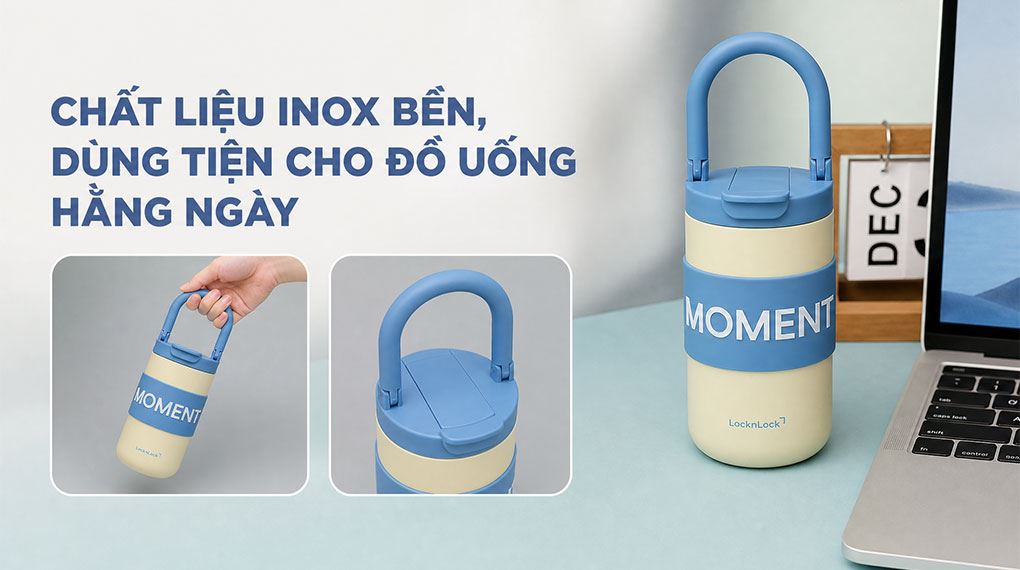 Bình giữ nhiệt inox 420 ml Lock&Lock LHC4435LYEL Màu Vàng