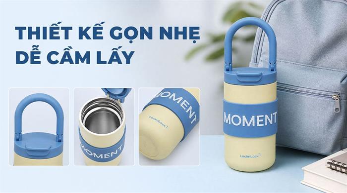 Bình giữ nhiệt inox 420 ml Lock&Lock LHC4435LYEL Màu Vàng