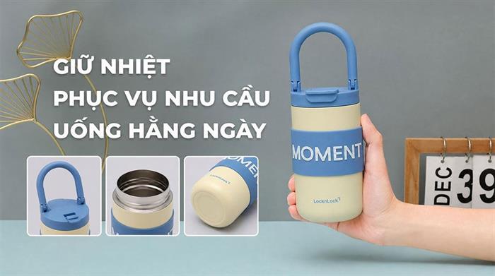 Bình giữ nhiệt inox 420 ml Lock&Lock LHC4435LYEL Màu Vàng