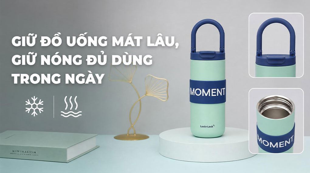 Bình giữ nhiệt inox 550 ml Lock&Lock LHC4436MIT Màu Xanh Bạc Hà