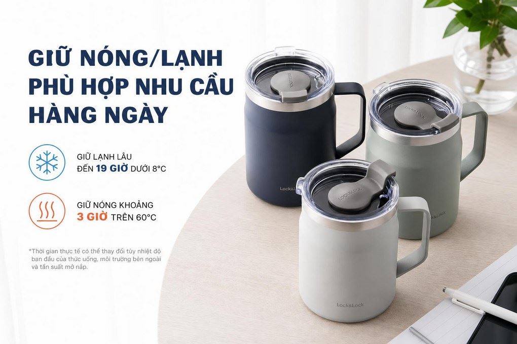 Bình giữ nhiệt Inox 475 ml Lock&Lock LHC4219NVY Màu Xanh Navy