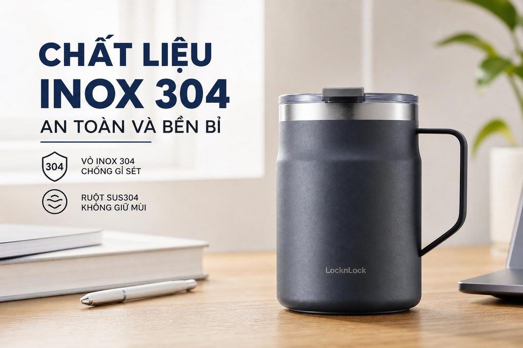 Bình giữ nhiệt Inox 475 ml Lock&Lock LHC4219NVY Màu Xanh Navy