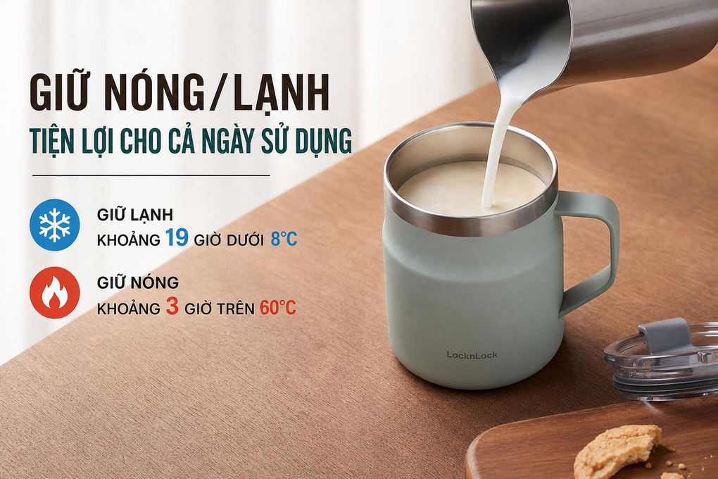 Bình giữ nhiệt Inox 475 ml Lock&Lock LHC4219MIT Màu Xanh mint