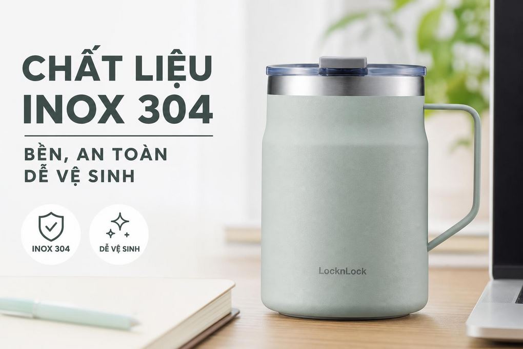 Bình giữ nhiệt Inox 475 ml Lock&Lock LHC4219MIT Màu Xanh mint