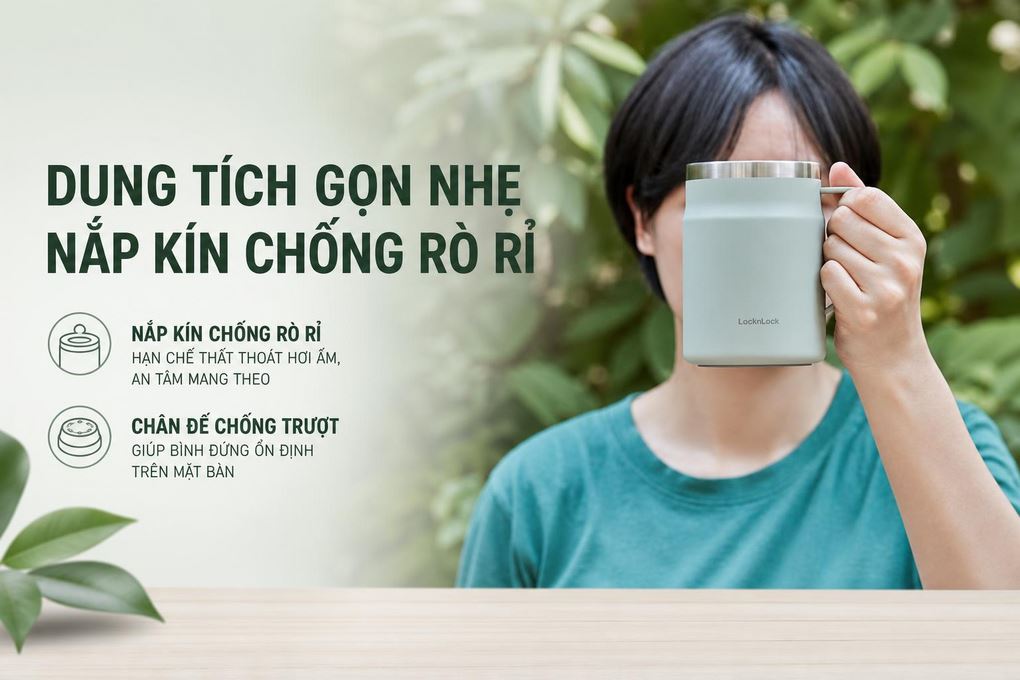 Bình giữ nhiệt Inox 475 ml Lock&Lock LHC4219MIT Màu Xanh mint