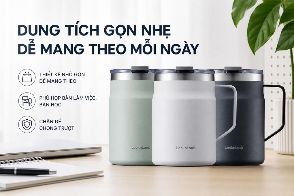 Ly giữ nhiệt Inox 475 ml Lock&Lock LHC4219WHT Màu Trắng
