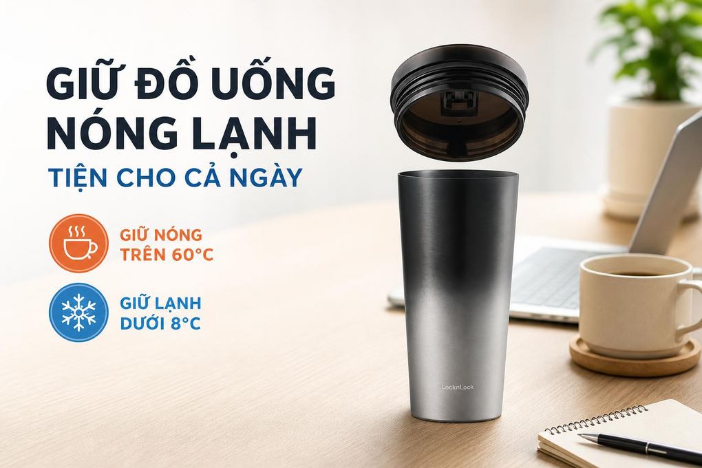 Bình giữ nhiệt Inox 540 ml Lock&Lock LHC4279BLK Màu Đen