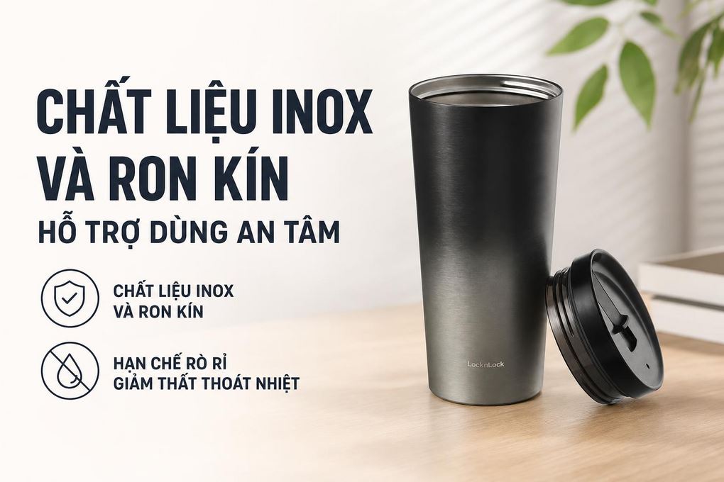 Bình giữ nhiệt Inox 540 ml Lock&Lock LHC4279BLK Màu Đen