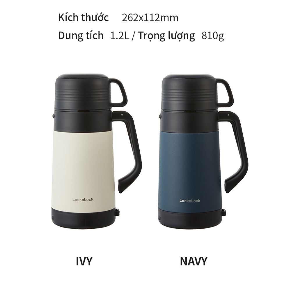 Bình giữ nhiệt Inox 1.2 lít LocknLock LHC1484NVY Màu Xanh Navy