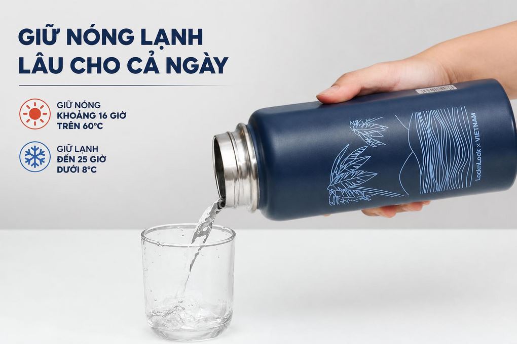 Bình giữ nhiệt Inox 897ml LocknLock LHC4160NVY Màu Xanh Navy