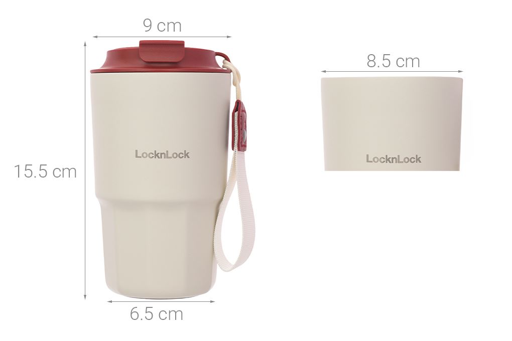 Bình giữ nhiệt 450 ml LocknLock Vacuum Coffee Tumbler LHC4340RED Màu đỏ