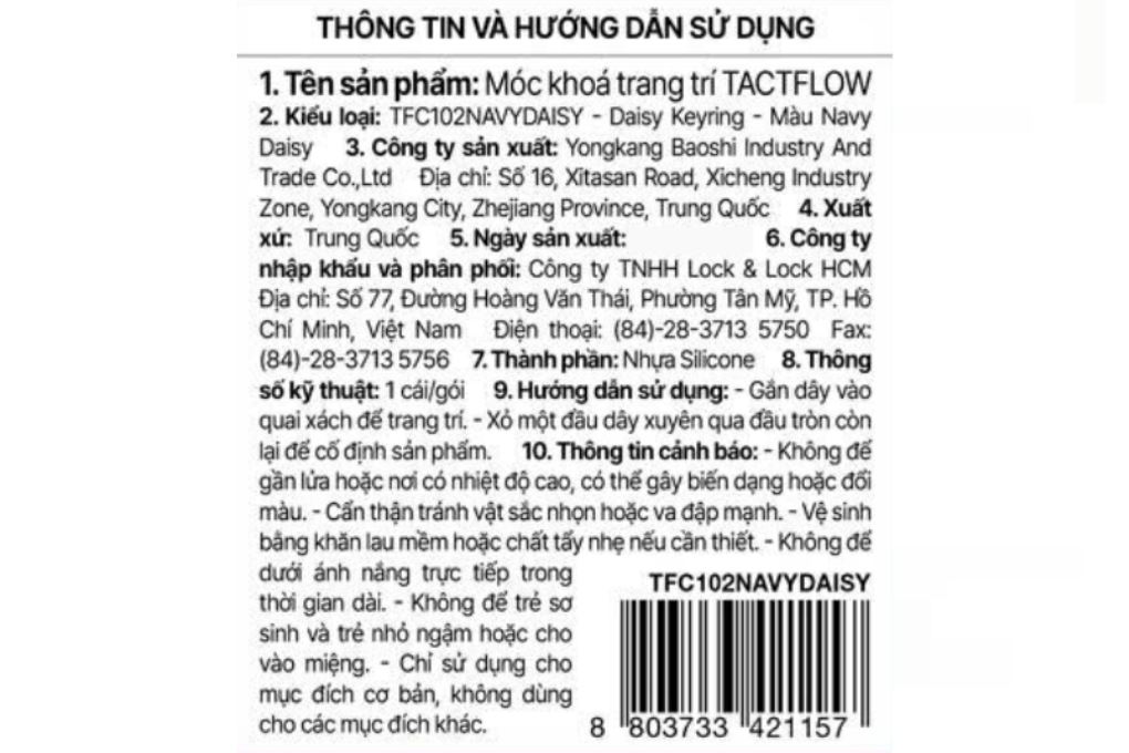 Móc khoá nhựa tactflow TFC102NAVYDAISY DAISY Màu Xanh Navy