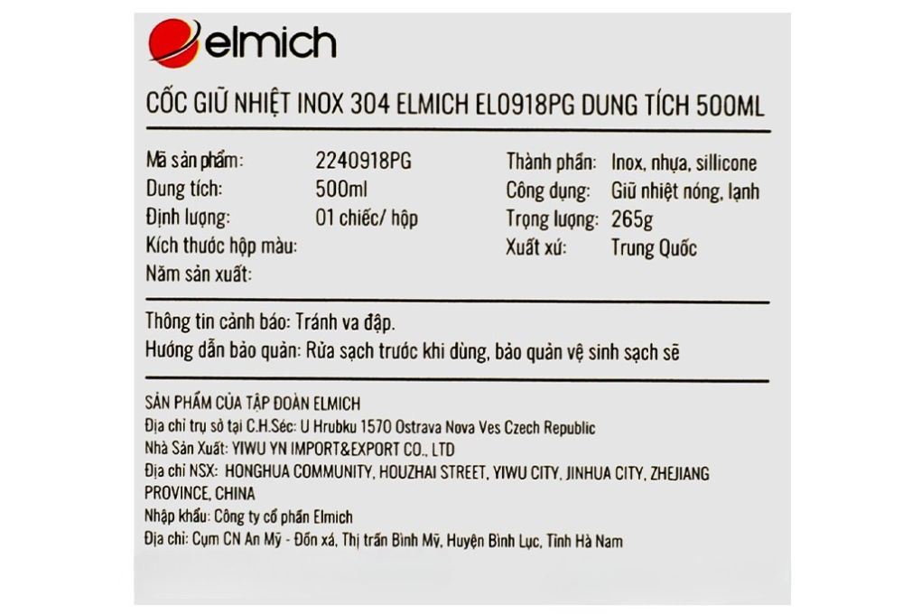 Bình giữ nhiệt Inox 500 ml Elmich EL0918PG - 8