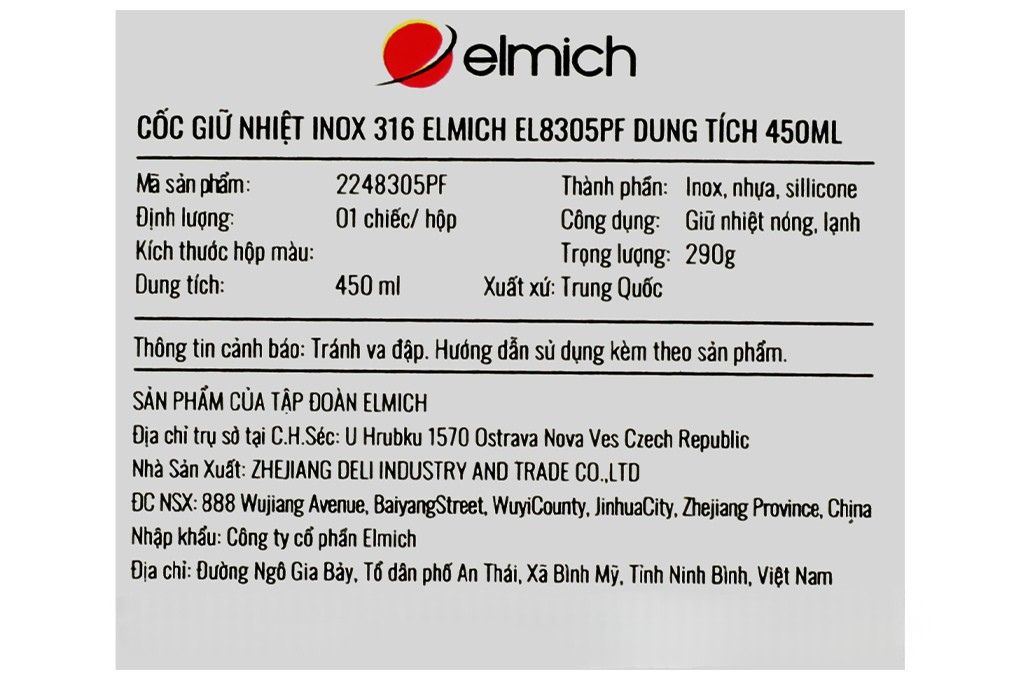 Ly giữ nhiệt Inox 450 ml Elmich EL8305PF - 7