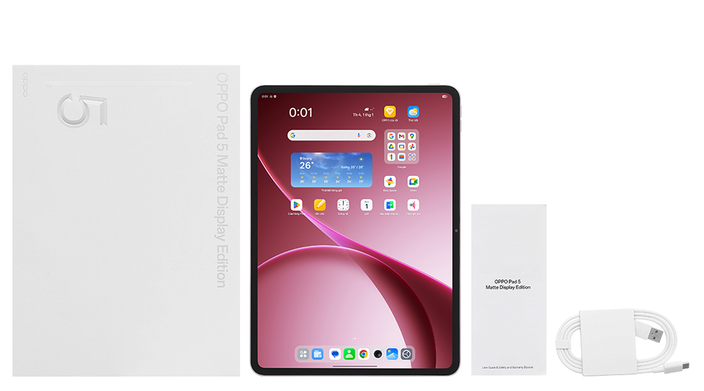 Bộ sản phẩm gồm: Sách hướng dẫn, Hộp máy, Cáp Type C - Type A