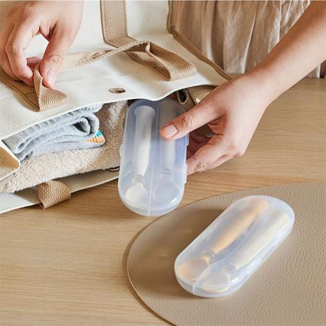 Bộ thìa trẻ em 2 món nhựa PPSU+Silicone LocknLock LBB302IVY