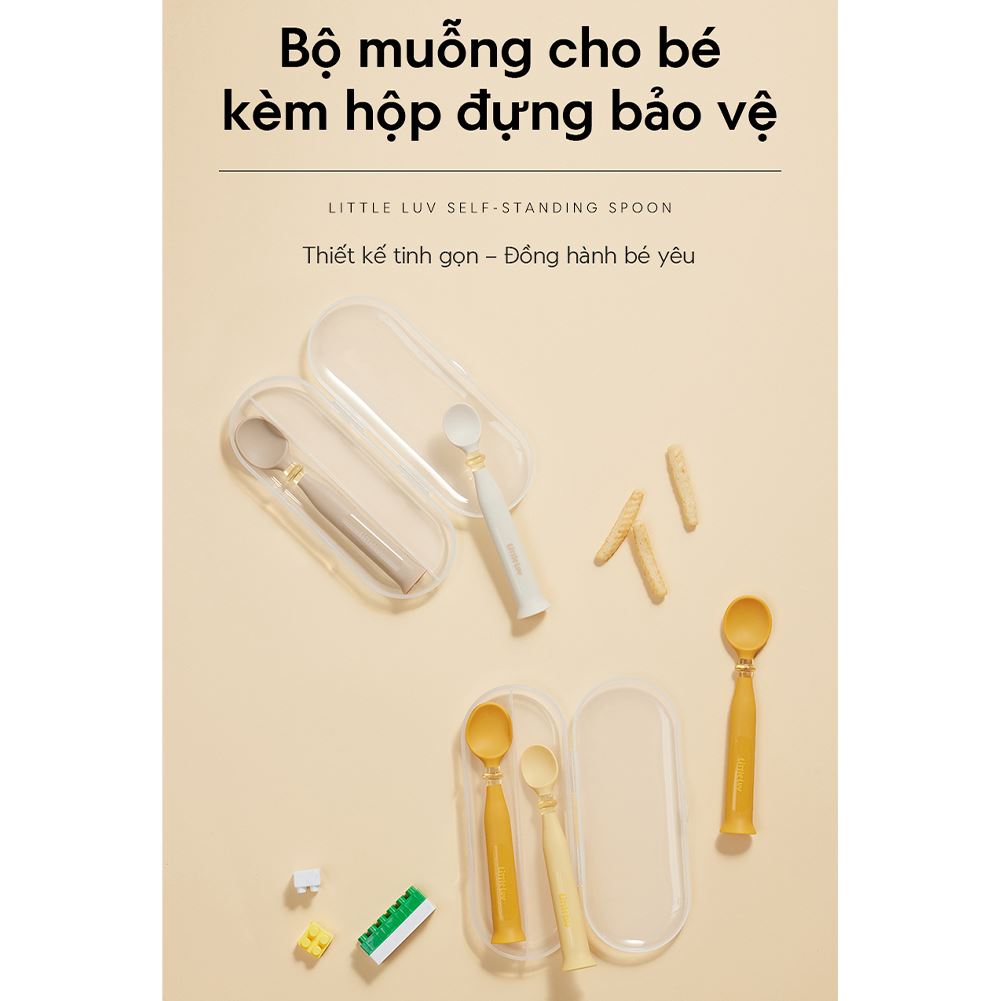 Bộ thìa trẻ em 2 món nhựa PPSU+Silicone LocknLock LBB302IVY
