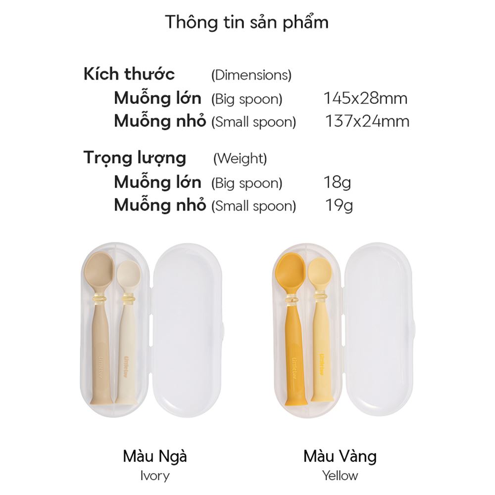 Bộ thìa trẻ em 2 món nhựa PPSU+Silicone LocknLock LBB302IVY