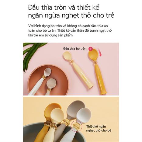 Bộ thìa trẻ em 2 món nhựa PPSU+Silicone LocknLock LBB302IVY