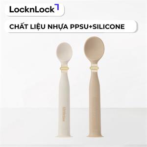 Bộ thìa trẻ em 2 món nhựa PPSU+Silicone LocknLock LBB302IVY