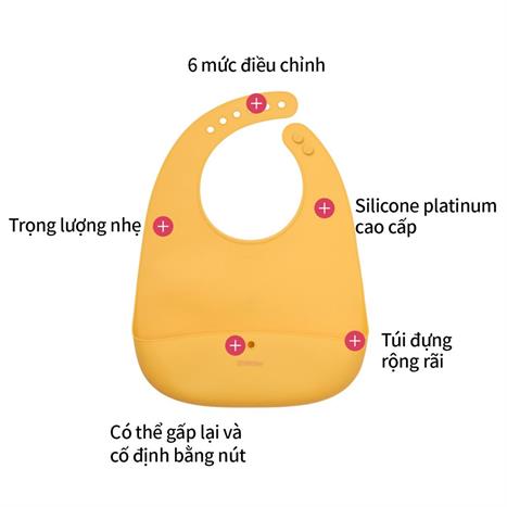 Yếm ăn dặm trẻ em Silicone LocknLock LBB430YEL
