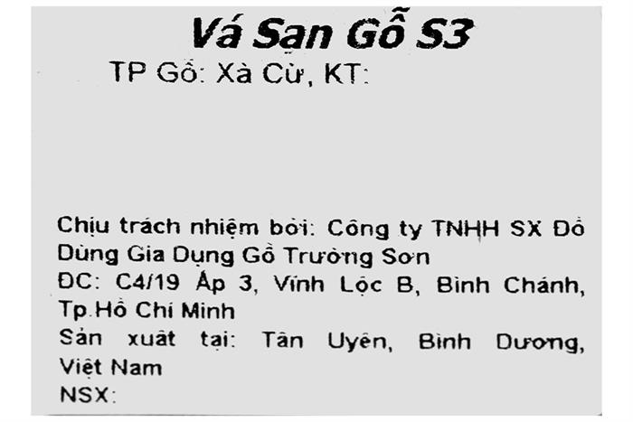 Vá gỗ xà cừ Trường Sơn S3 Màu Nâu nhạt