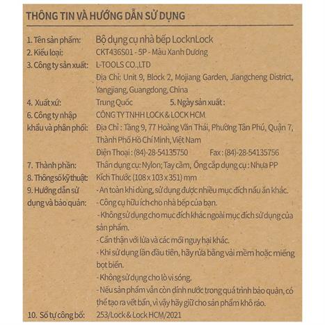 Bộ vá sạn nylon Lock&Lock CKT436S01 Màu Xám đậm