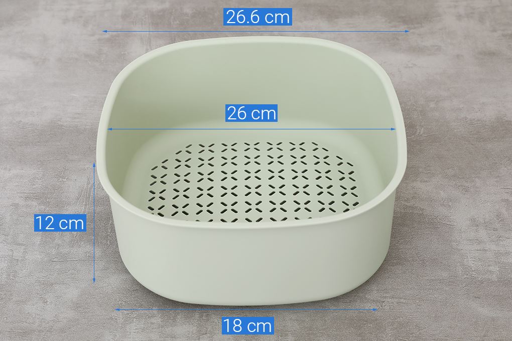 Bộ thau rổ nhựa 27 cm Inochi Yoko HIN.TRCQ.0027 Màu Xanh