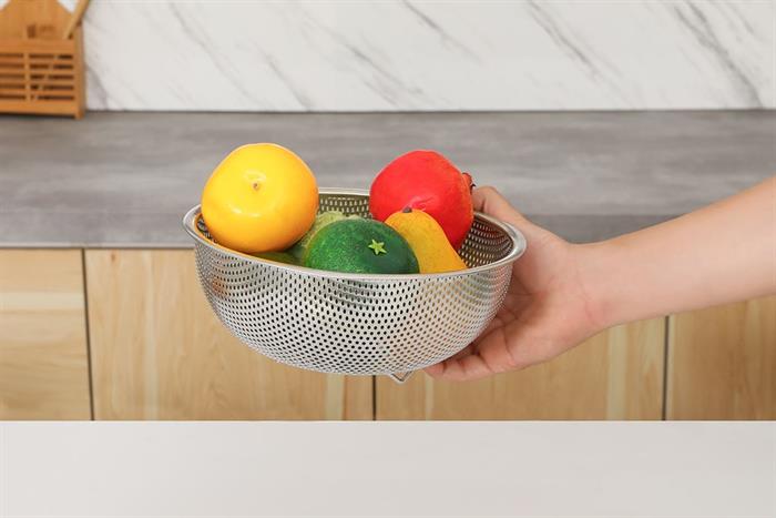 Rổ inox 22 cm Sunhouse Healthy KS-BA250I Màu Inox