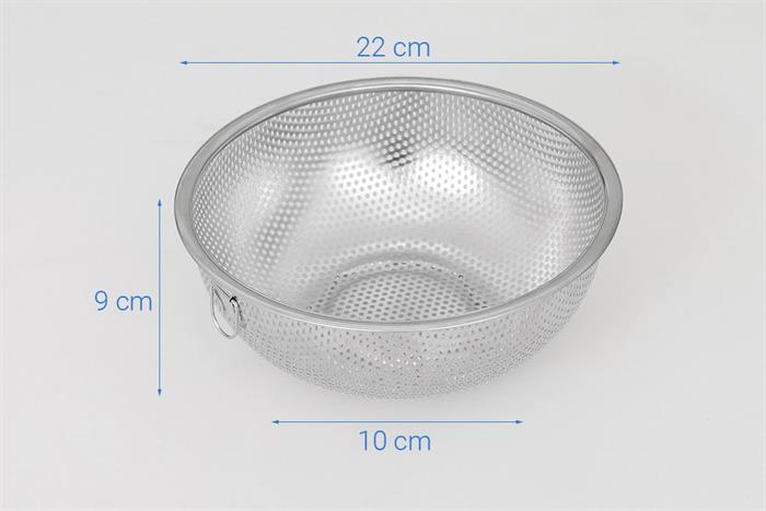 Rổ inox 22 cm Sunhouse Healthy KS-BA250I Màu Inox