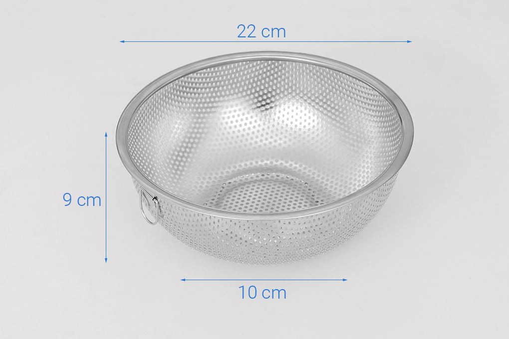 Rổ inox 22 cm Sunhouse Healthy KS-BA250I Màu Inox