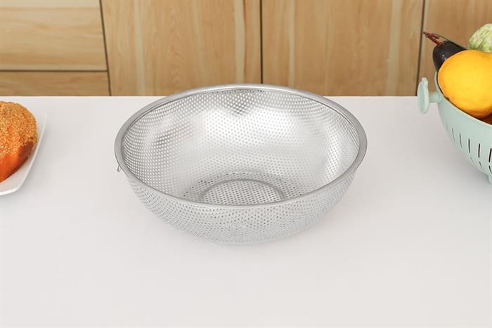 Rổ inox 28 cm Sunhouse Healthy KS-BA280I Màu Inox
