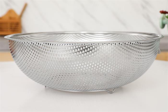 Rổ inox 28 cm Sunhouse Healthy KS-BA280I Màu Inox