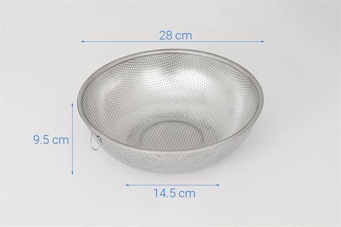 Rổ inox 28 cm Sunhouse Healthy KS-BA280I Màu Inox
