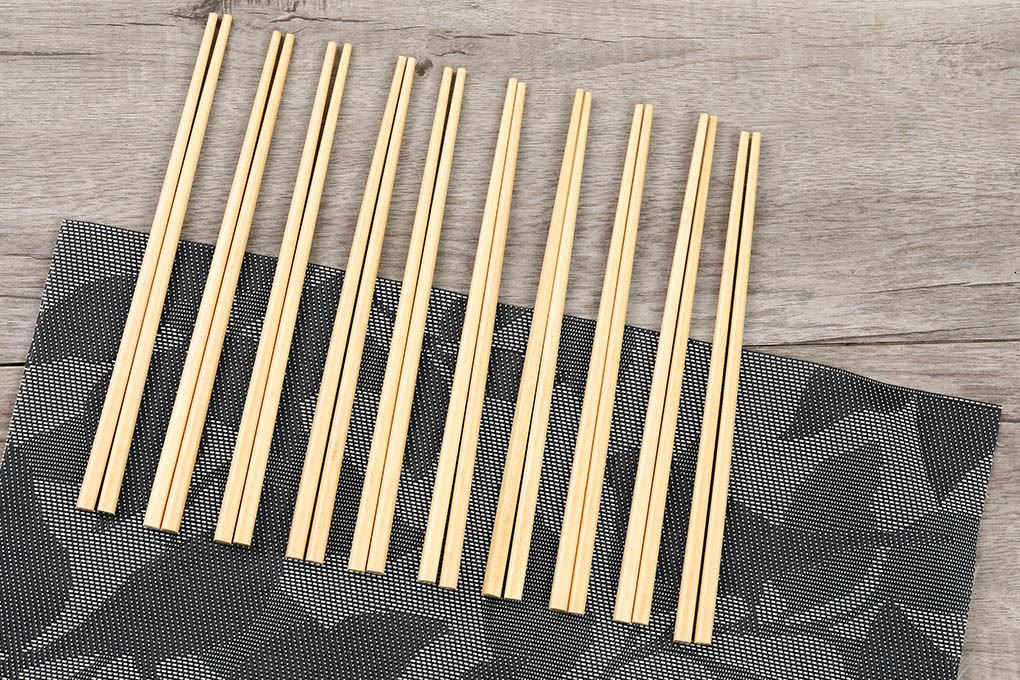 Bộ 10 đôi đũa gỗ lát hoa Trường Sơn Màu Nâu nhạt
