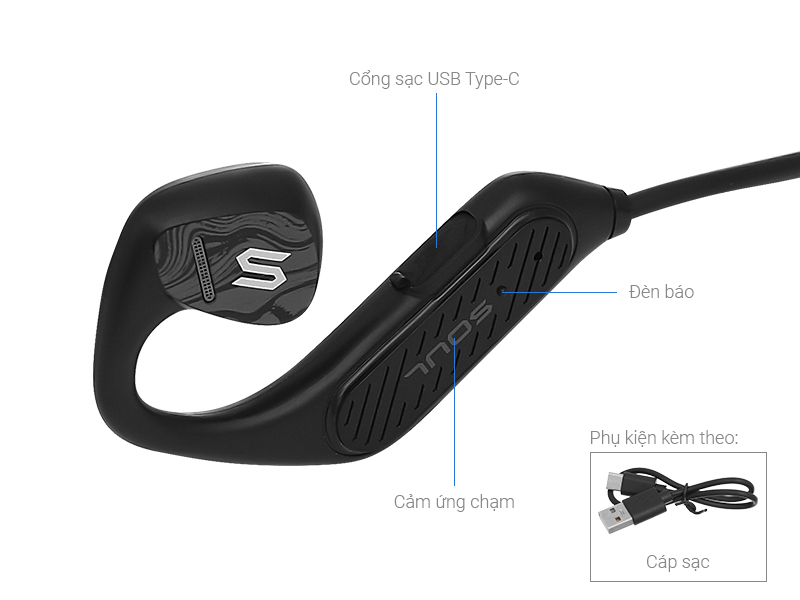 Tai nghe Bluetooth dẫn khí truyền âm Soul Open-Ear Plus
