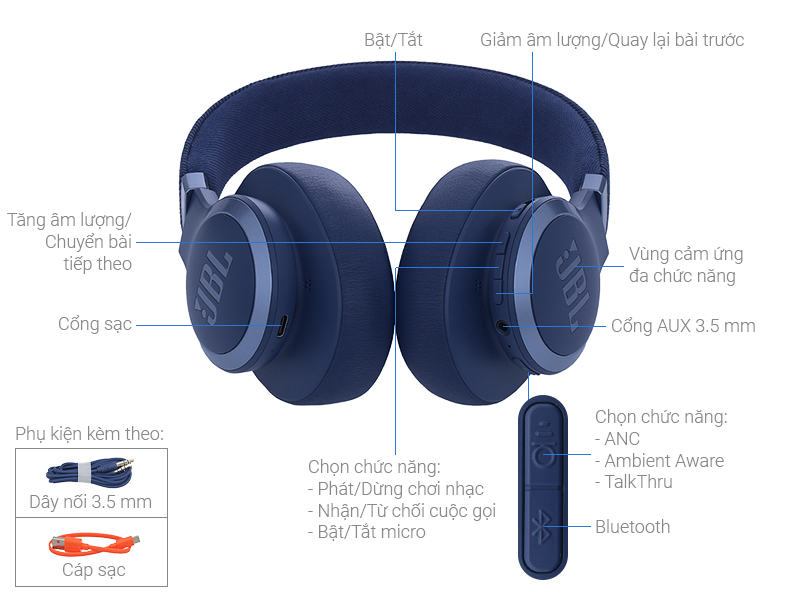 Tai nghe Bluetooth Chụp Tai JBL LIVE 770NC