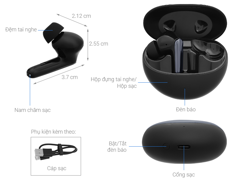 Tai nghe Bluetooth True Wireless Rezo RZ09 ANC