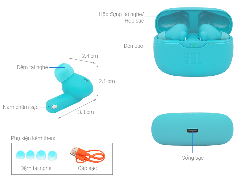 Tai nghe Bluetooth True Wireless JBL Wave Beam 2