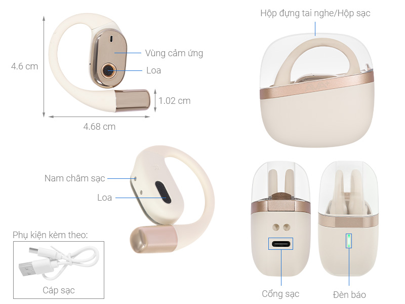 Tai nghe Open-Ear TWS AVA+ FreeGo OWS800
